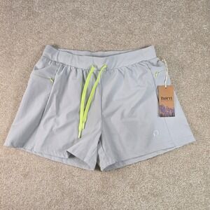 Born Outdoor Womens Athletic Shorts Gray Lime Green Drawstring BO31305AS-RK‎ S